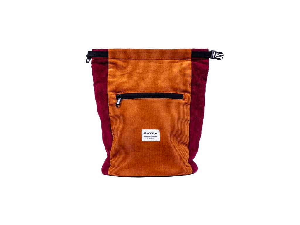 Evolv Chalk Bag RoundTangular (Fire Orange & Black) With Belt New 10-5